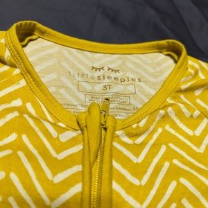 Little Sleepies Yellow Chevron Stripe